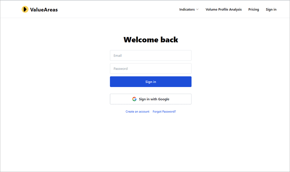 Create an account by clicking the "sign in" menu