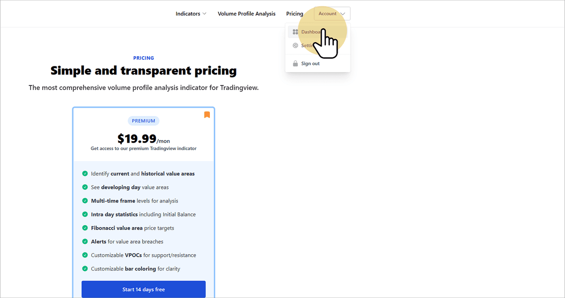 View account dashboard